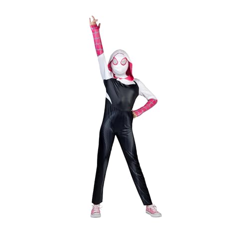 Jazwares MARVEL Girls Spider Gwen Costume, Spider Man Gwen Stacy Kids Superhero Halloween Costume, Child - Officially Licensed Medium