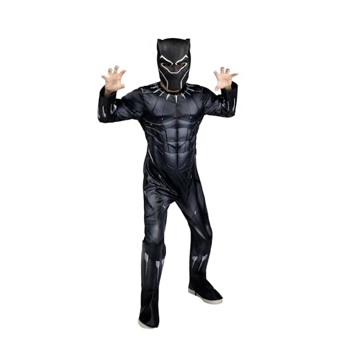MARVEL Boys Deluxe Black Panther Costume, Kids Superhero Halloween Costume, Child - Officially Licensed