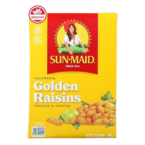 Sun-Maid California Golden Raisins - 12 oz Sharing-Size Box - Dried Fruit Snack for Lunches, Snacks, and Natural Sweeteners