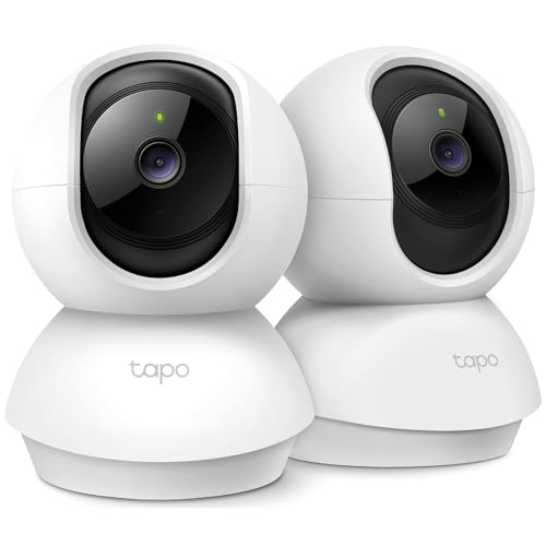 TP-Link Tapo 2K Pan/Tilt Cámara de seguridad para monitor de bebé, cámara para perro con detección de movimiento, audio de 2 vías, sirena, visión nocturna, almacenamiento en la nube y tarjeta SD