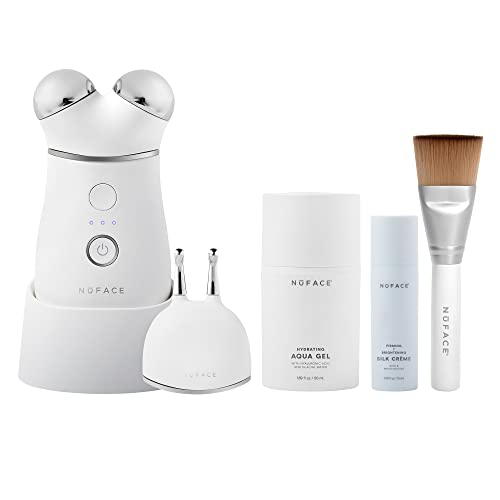 NuFACE Trinity+ Microcurrent Facial Device + Effective Lip &amp; Eye Attachment - FDA Cleared Skin Tightening &amp; Face