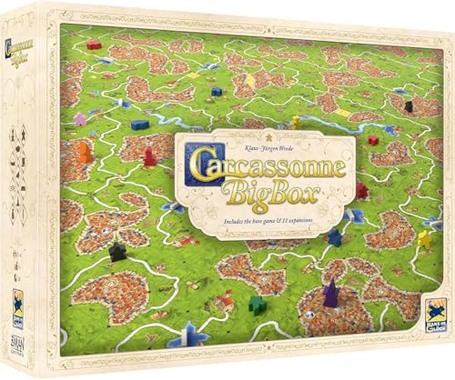 Asmodee Carcassonne Board Game Big Box (2022 Edition) - Complete Base Game and 11 Expansions for Ultimate Variety, Medieval Strategy Game for Kids & Adults, Ages 7+, 2-6 Players