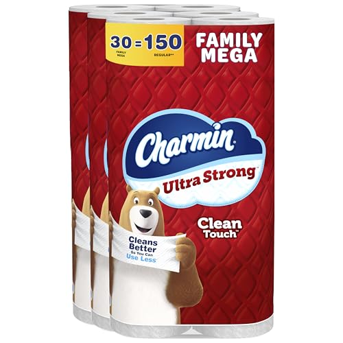 Charmin Ultra Strong Clean Touch Toilet Paper, 18 Family Mega Rolls = 90 Regular Rolls (Packaging May Vary)