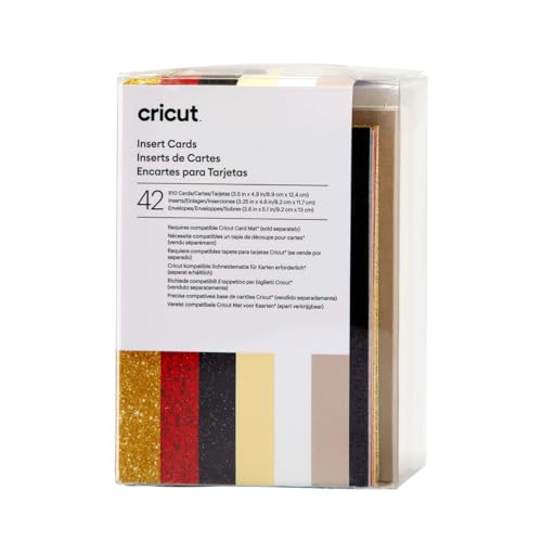 Cricut Insert Cards R10, Create Depth-Filled Birthday Cards, Thank You Cards, Custom Greeting Cards at Home, Compatible with Cricut Joy/Maker/Explore Machines, Glitz and Glam Sampler (42 ct)
