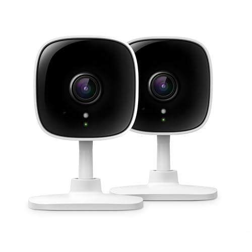 TP-Link Tapo 2K Security Camera for Baby Monitor, Dog Camera w/Motion Detection, 2-Way Audio, Night Vision, Cloud & SD Card Storage (Up to 256 GB), Works w/Alexa & Google Home, 2-Pack (Tapo C110P2)