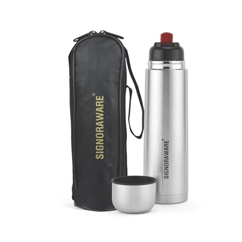 SignoraWare Bullet Stainless Steel Vaccum Insulated ISI Certified Cola Bottle with Protective Cover | Airtight & Leakproof | Hot & Cold for Hours | Du