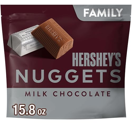 HERSHEY'S Milk Chocolate NUGGETS Packaged Candy Family Pack Stand Up Bag, 15.8 oz., 5 ct., Retail Ready Packaging (CPCD)