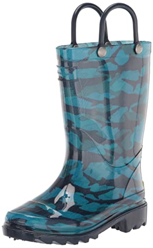 Western Chief Boy's Camo Shark PVC Rain Boot (Toddler/Little Kid) kids' shoe