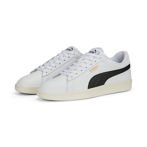 (-49%) Puma Smash 3.0 L Unisex Sneaker , Puma White Puma Black Puma Gold Frosted Ivory, 47 EU