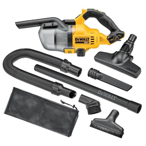 DEWALT 20V Handheld Vacuum Cordless, Car Vacuum with HEPA Filter, 6 Attachments and LED Light, High Performance Dry Only