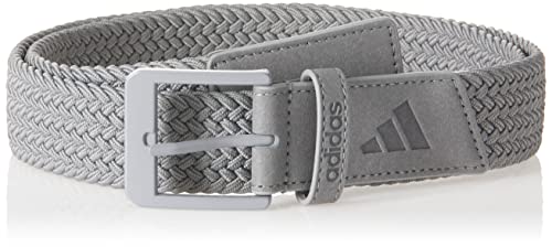 adidas Braided Stretch Belt, Grey Three, Large / X-Large