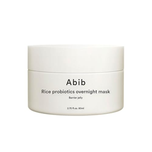 Abib Rice Probiotics Overnight Mask Barrier Jelly 2.7 fl oz I | Korean Overnight Sleeping Mask Cream Moisturizer for Glass Skin Slugging (Rice Probiotics/Barrier Jelly)
