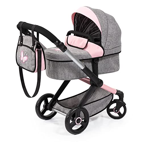 Bayer Design 17033AA Doll's pram Xeo, Stroller, Height-Adjustable, Reversible Handle...