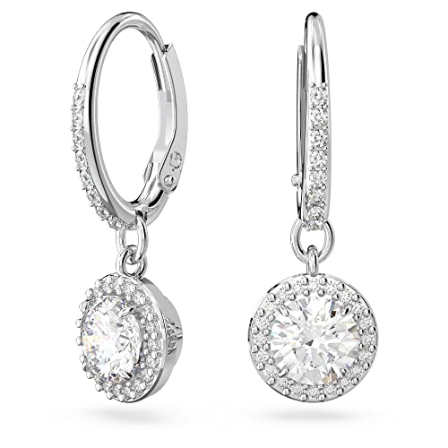 (-45%) Swarovski Una Ohrringe, Rhodinierte Hängeohrringe mit Klaren Swarovski Kristallen