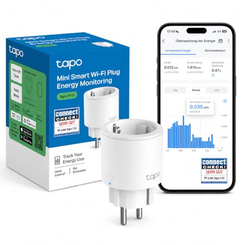 (-39%) Tapo P115 Smart WLAN Steckdose mit Energieverbrauchskontrolle, funktioniert mit Alexa, Google Home, Sprachsteuerung, Fernzugriff, Kein Hub notwendig