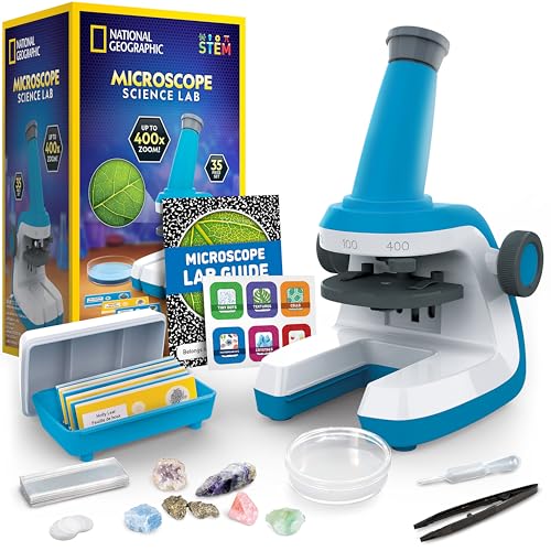 NATIONAL GEOGRAPHIC Microscope for Kids - STEM Kit with an Easy-to-Use Kids Microscope...