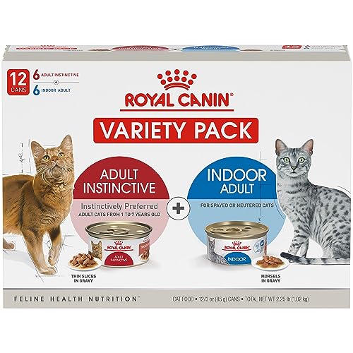 Royal Canin Feline Health Nutrition Indoor Adult Instinctive Variety Pack 12 Count 3 oz