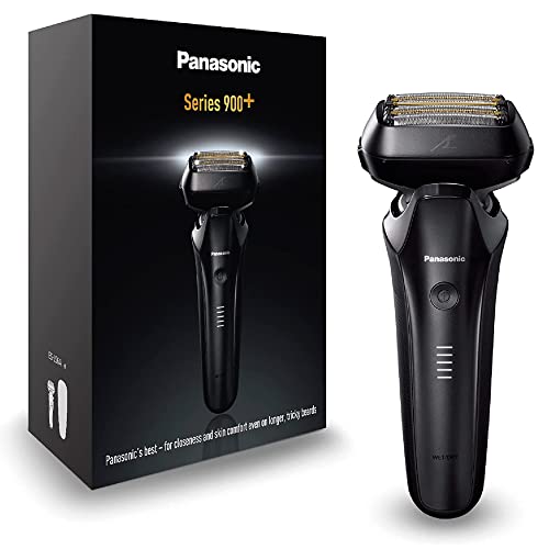 🔥 STARKER PREIS (-46%) Panasonic ES-LS6A-K803 Nass- und Trockenrasierer mit 6 Klingen für Männer, kabelloser Premium-Rasierer, reaktionsschneller Bartsensor, Klingen aus japanischem Stahl, Multi-Flex-22D-Kopf, Mattschwarz