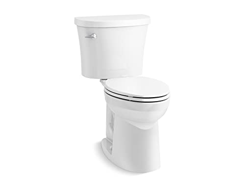 KOHLER 26077-0 Kingston Comfort Height Complete Solution Two-Piece Elongated Toilet, Chair-Height Toilet, 1.28 GPF, White