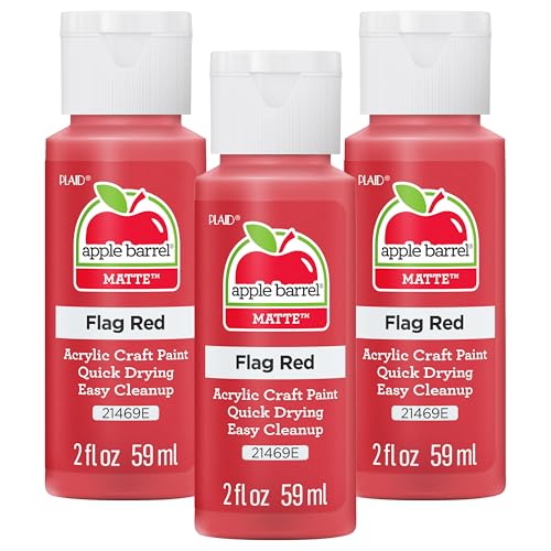 Apple Barrel Acrylic Paint in Assorted Colors, Flag Red (Pack of 3) 2 oz, 21469EA- (Pack of 3)