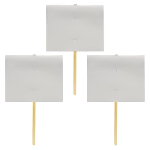 Beistle 3 Piece White Blank Yard Signs With Pine Stakes, Personalize Your Own Outdoor Lawn Decor For Happy Birthday, Garage Sale, For Rent, Graduation, Party Supplies
