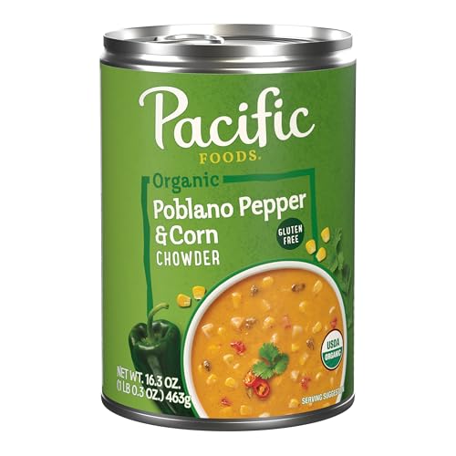 Pacific Foods Organic Poblano Pepper and Corn Chowder, 16.3 oz Can