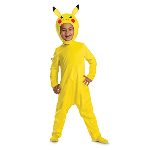 Disguise Pikachu Costume Romper, Official Pokemon Toddler Outfit and Headpiece, Size (3T-4T)