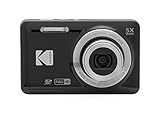 Kodak PIXPRO FZ55-BK 16MP CMOS Sensor Digital Camera 5X Optical Zoom 28mm Wide Angle 1080P Full HD Video 2.7" LCD Vlogging Camera (Black)