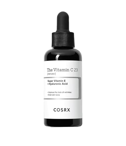 COSRX Pure Vitamin C 23% Serum with Vitamin E & Hyaluronic Acid, Hydrating Facial Serum for Fine Lines, Uneven Skin Tone & Dull Skin, 0.7oz/20g, Korean Skin Care