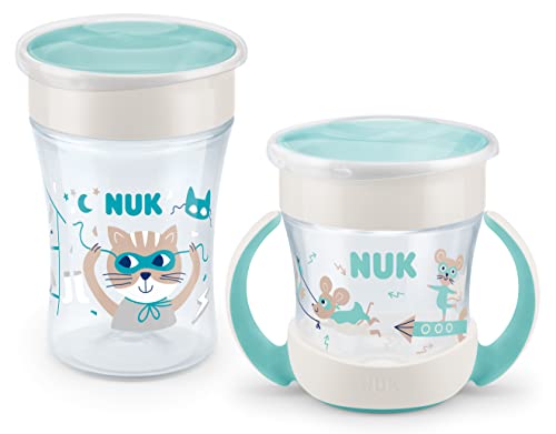 🔥 STARKER PREIS (-30%) NUK Magic Cup & Mini Magic Cup Trinklernbecher Duo-Set | auslaufsicherer 360°-Trinkrand | 6+ Monate | auslaufsicher | 160 ml & 230 ml | mint