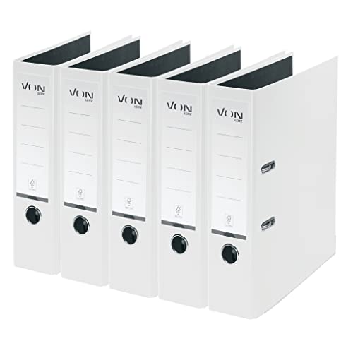 (-23%) VON Leitz 5er Pack Ordner A4, Karton mit Kunststoffeinband, 80 mm Breite
