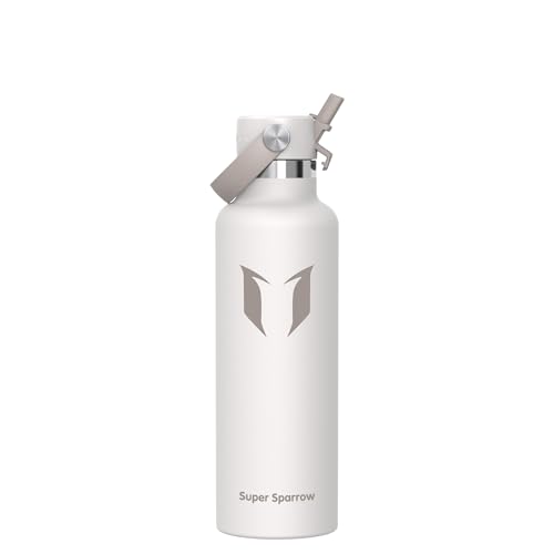 Sparrow RVS Waterfles 750ml FlipFlow Thermo Drinkfles met Rietje | Sportwaterfles, Metaal Fles, Lekvrij, Vaatwasserbestendig, BPA-vrij, Koud, Warm, Herbruikbaar, Sport, Fitness, Reizen