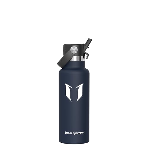 Sparrow RVS Waterfles Kind 500ml FlipFlow Thermo Drinkfles met Rietje | Sportwaterfles, Metaal Fles, Lekvrij, Vaatwasserbestendig, BPA-vrij, Koud, Warm, Herbruikbaar, School, Sport, Dagelijks