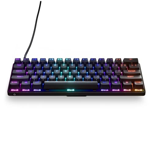 SteelSeries New Apex 9 Mini – HotSwap Optical Mini Keyboard – 60% Compact Design – Optical Switches – RGB Customization – Aluminum Alloy Frame – Double Shot PBT Keycap
