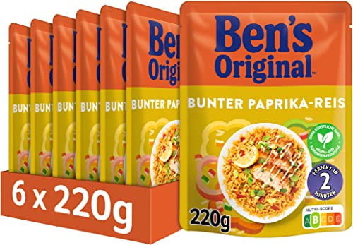 🔥 SELTEN SO GÜNSTIG (-50%) Ben's Original Express Reis Bunter Paprika 6 x 220g, Multipack