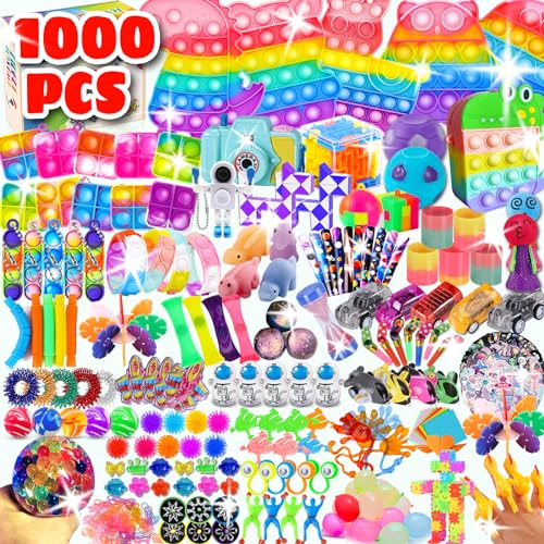 1000pcs Party Favors Goodie Bags for Kids, Fidget Toys Pack, Stocking Pinata Stuffers, Birthday Gifts, Classroom Prize, Treasure Box, Carnival Prizes, Easter Eggs Fillers