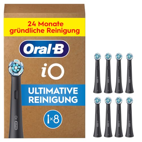 (-50%) Oral-B iO Ultimative Reinigung Aufsteckbürsten für elektrische Zahnbürste, 8 Stück, ultimative Zahnreinigung, original Zahnbürstenaufsatz für Oral-B Zahnbürsten, briefkastenfähige Verpackung, Schwarz