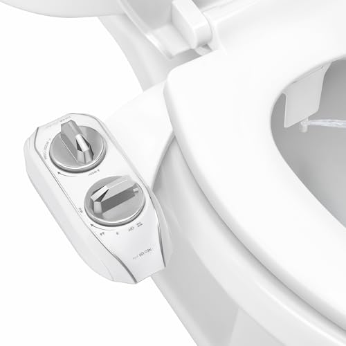 LUXE Bidet NEO 120 Plus - Single Nozzle, Non-Electric Bidet Attachment for Toilet Seat, Patented Slide-In Install, 360° Self-Clean, EZ-Lift to Clean, Rear Wash (Chrome)