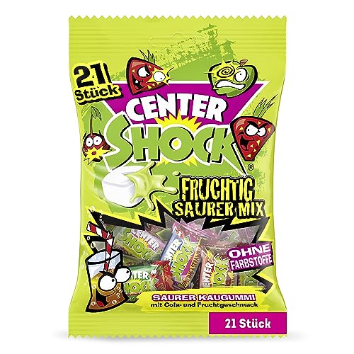 (-15%) Center Shock Sour Mix, Packung mit 21 extra-sauren Kaugummis, verschiedenen Sorten mit Cola- & Frucht-Geschmack, geeignet für Geburtstag und Weihnachten, 84g