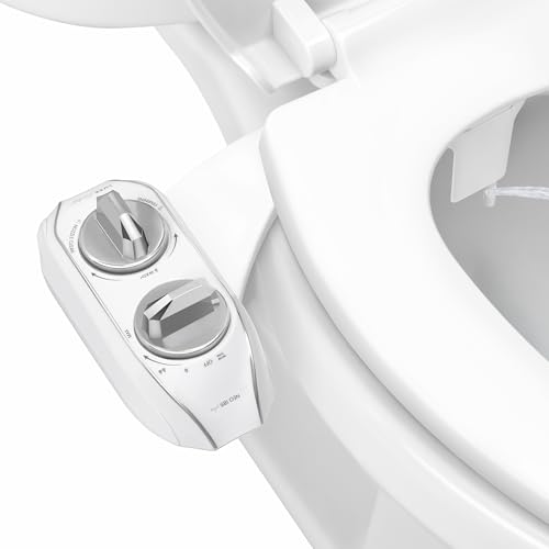 LUXE Bidet NEO 185 Plus - Patented Bidet Attachment for Toilet Seat, Innovative Hinges to Clean, Slide-in Easy Install, Advanced 360° Self-Clean, Dual Nozzles, Feminine & Rear Wash (Chrome)