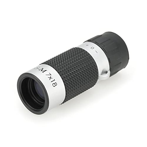 Kenko CRM01 Ceres-M Monocular, 7 x 18, 7 Times, 18 Calibration, Compact Design, Weight: 1.2 oz (35 g), Case and Strap Included, Silver
