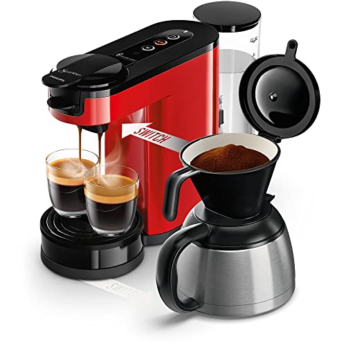(-42%) PHILIPS Senseo Switch Pad- und Filterkaffeemaschine, Rot, 7 Tassen