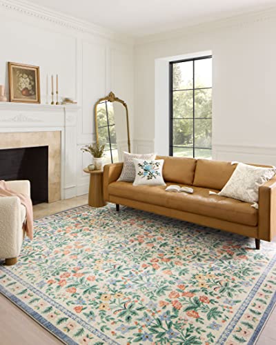 Loloi Rifle Paper Co. Eden Collection EDE-02 Mughal Garden Cream 7'-6" x 9'-6" Area Rug feat. CloudPile™