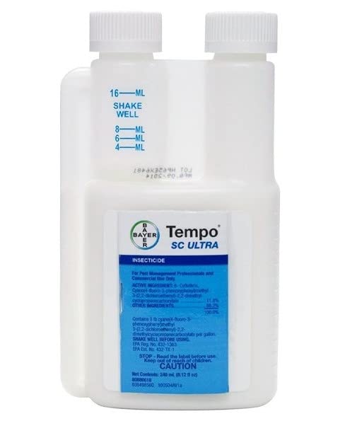 Tempo SC Ultra by Bayer: Broad-Spectrum Insecticide, 11.8% Beta Cyfluthrin for Fast Knockdown & Long-Lasting Control, 240ml.