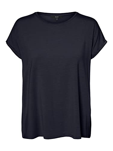 🔥 STARKER PREIS (-41%) VERO MODA Damen Vmava Plain Ss Top Gajrs Noos T-Shirt, Night Sky, XXL