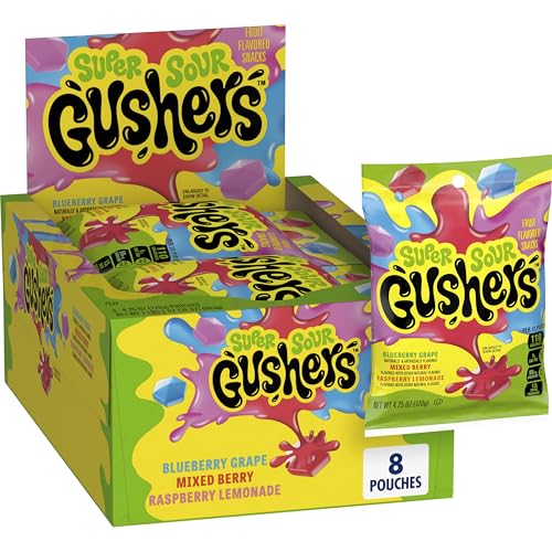 Fruit Flavored Snacks Super Sour Berry Flavor 8 Pouches 34 Oz