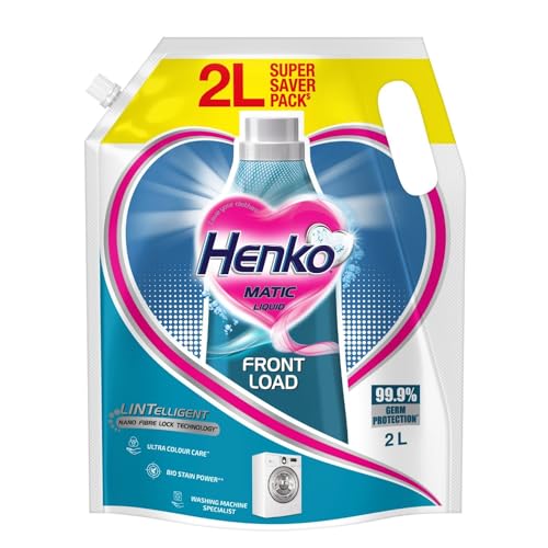 Matic Front Load Liquid Detergent - 2L Refill Pouch with Nano Fiber Lock Technology, 99.9% Germ Protection, Bio Stain Power & Ultra Color Care which m
