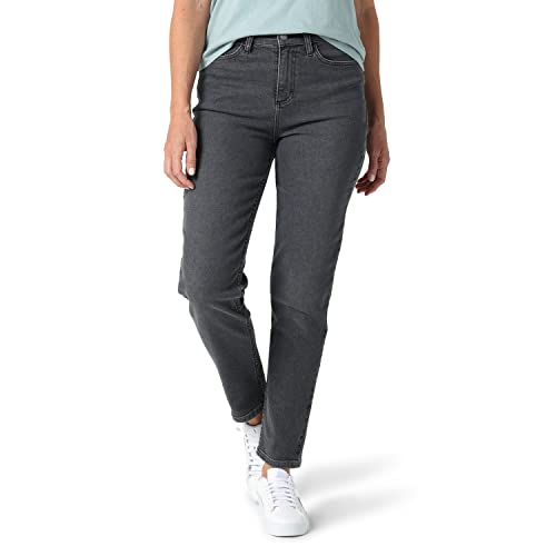 Lee Women's Legendary High Rise Mom Jean, Washed Black, 8