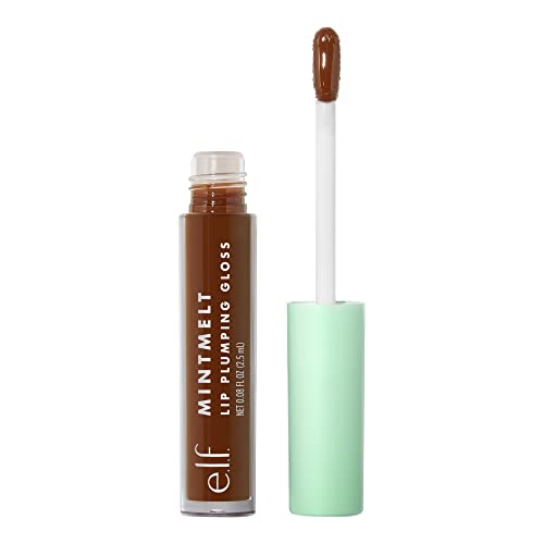 e.l.f. Mint Melt Lip Gloss, High-shine, Hydrating Lip Gloss, Plumps Lips & Creates Subtle, Buildable Color, Vegan & Cruelty-Free, Chocolate Chip