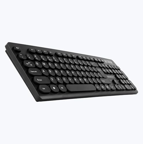 ZEBRONICS K24 Wired USB Keyboard, 104 Keys, Long Life 8 Million Keystrokes, Silent & Comfortable Use, Slim Design, Retractable Stand, 1.5 Meter Textur